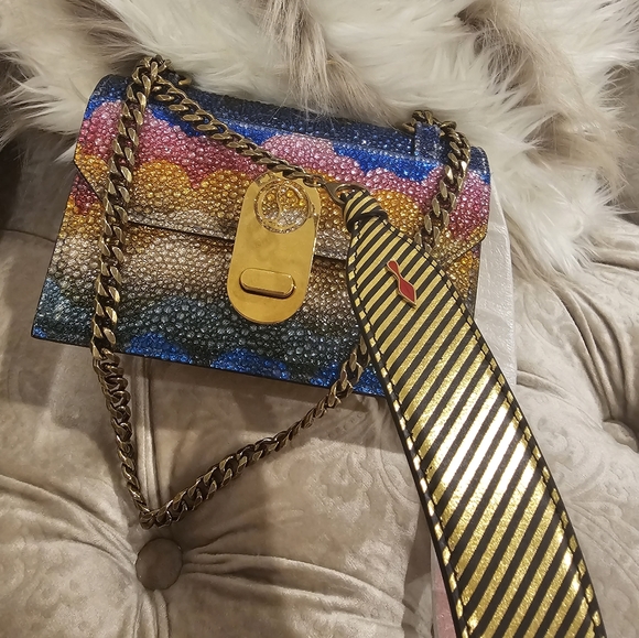New Christian Louboutin elisa crystals crossbody  bag mini - Picture 6 of 12